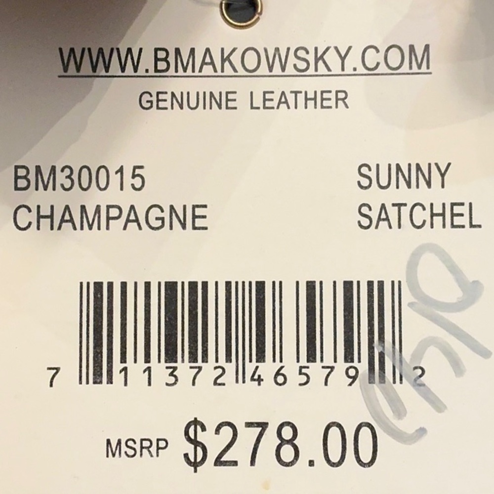 b. makowsky Metallic Champagne Leather Shoulder Bag - Picture 8 of 8